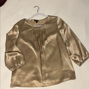 Talbots Gold Silk Blouse